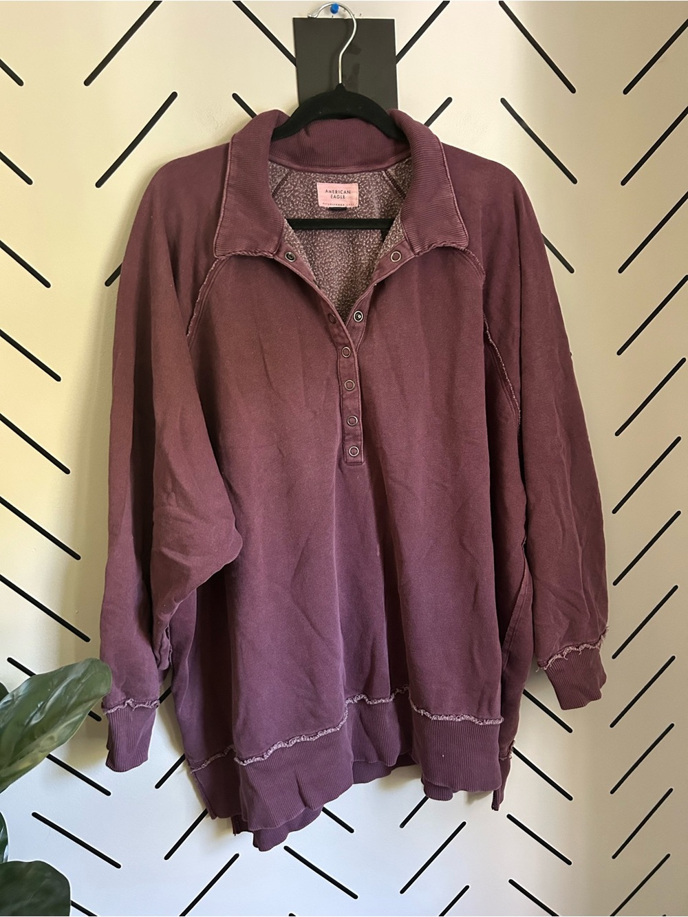 American eagle amazingly soft snap neck oversized sweater